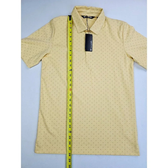 Travis Mathew Size Small Men's Bamboo Calm Heather Golden Cream Yellow Polo NWT - Picture 10 of 11